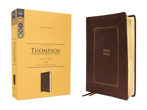 KJV Thompson Chain-Reference Bible Large Print Leathersoft Brown Red