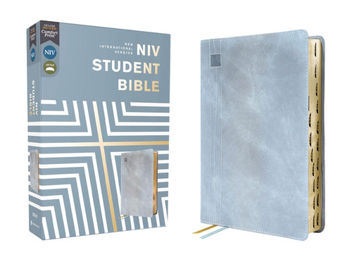 NIV Student Bible Leathersoft Teal Thumb Indexed Comfort Print