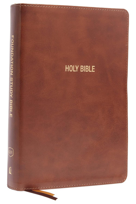 KJV Foundation Study Bible Large Print Leathersoft Brown Red Letter