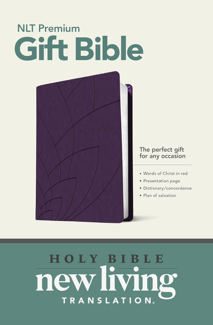 Premium Gift Bible NLT Petals (LeatherLike Purple Red Letter)