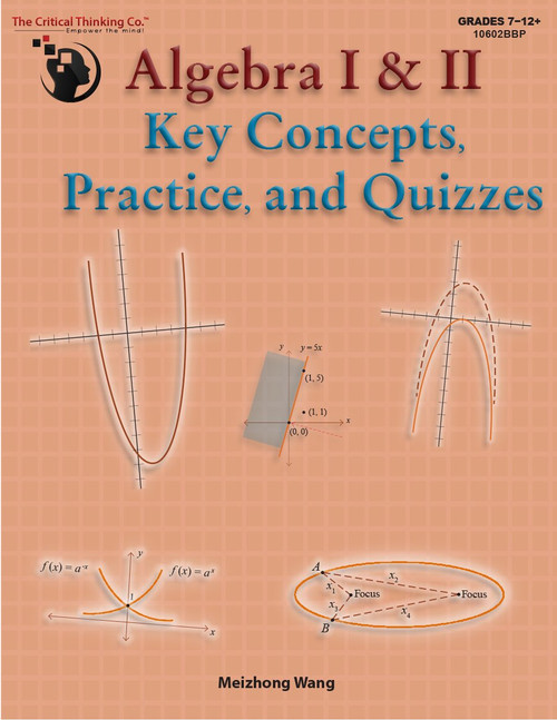 Algebra I & II Key Concepts Practice and Quizzes Workbook