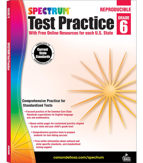 Spectrum Grade 6 Test Practice Workbooks Ages 10 to 11 Math Language