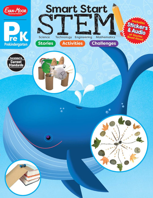 Evan-Moor Smart Start STEM Workbook Grade PreK Science Technology