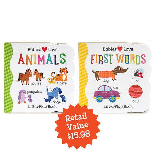 Babies Love Animals & First Words 2-pack - A Lift-a-Flap Board Book