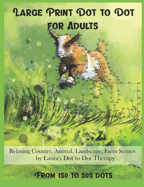 Large Print Dot To Dot For Adults Relaxing Country Animal Landscape