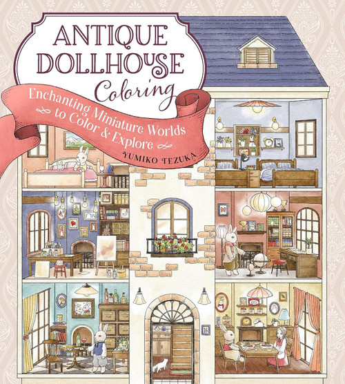 Antique Dollhouse Coloring: Enchanting Miniature Worlds to Color &