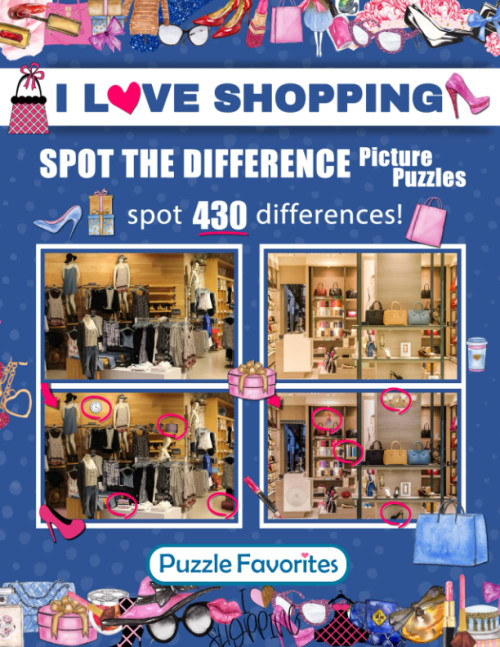 Spot the Difference "I Love Shopping" Picture Puzzles