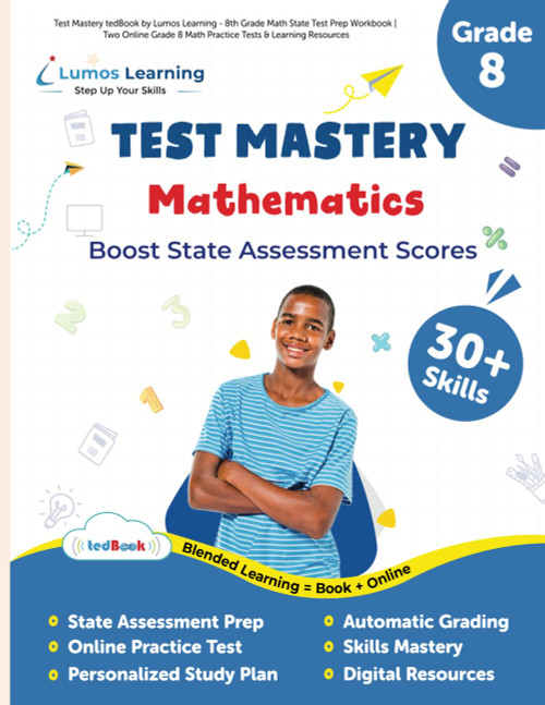 Test Mastery tedBook by Lumos Learning - 8th Grade Math State Test