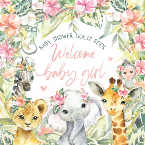 Welcome Baby Girl Shower Guest Book