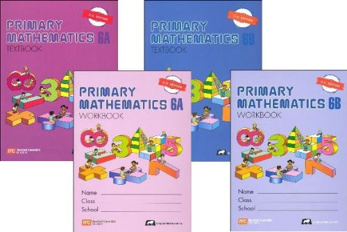 Primary Mathematics Grade 6 SET Textbooks 6A and 6B Workbooks 6A and 6B