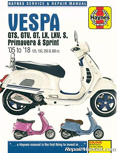 H4898 Vespa Scooters Haynes Repair Manual 2005-2018