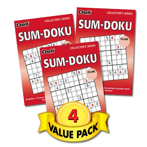 Sum-Doku Sudoku and Kakuro Cross Sums Puzzle Book - 4 Pack Penny