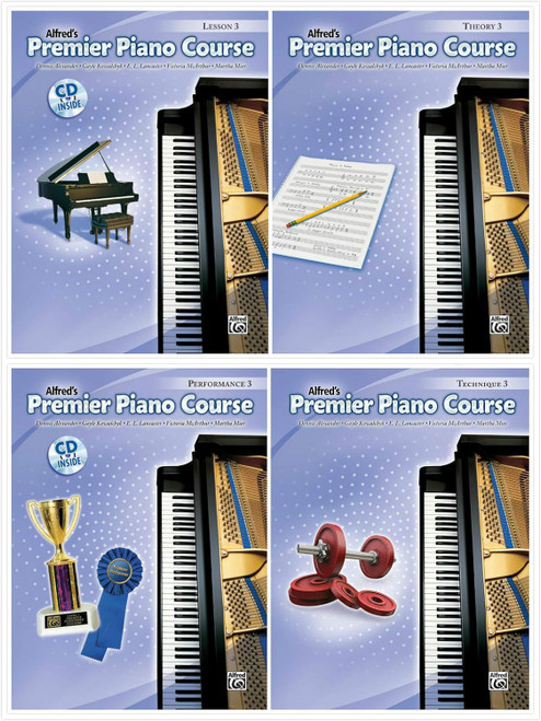 Alfred's Premier Piano Course Level 3 Books Set