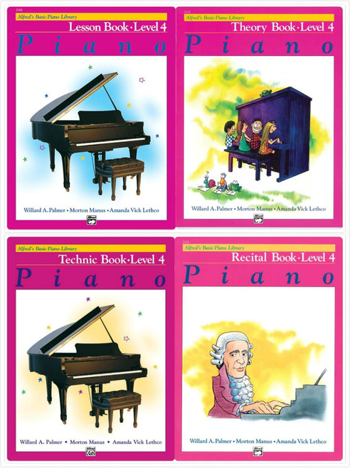 NEW SET! Alfred's Basic Piano Library: Level 4 Books Set