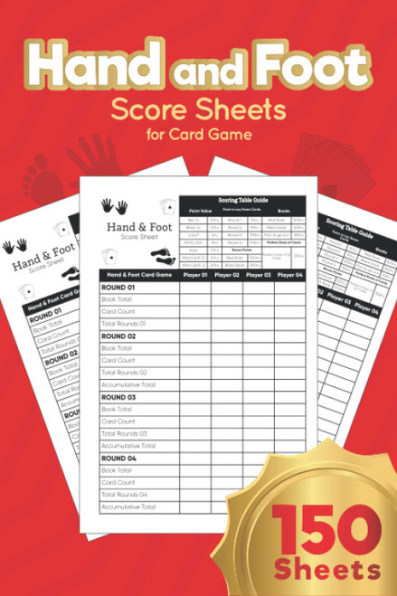Hand and Foot Score Sheets for Card Game