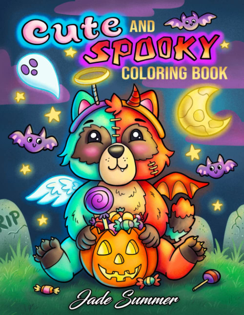 Cute and Spooky: A Halloween Coloring Book for Adults and Kids with