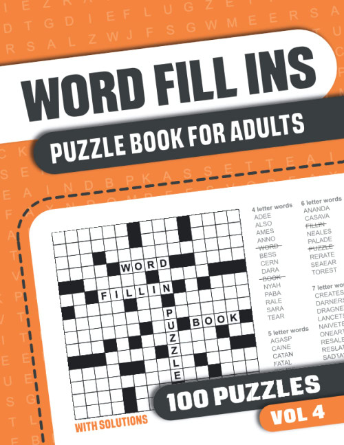 Word Fill Ins Puzzle Book for Adults