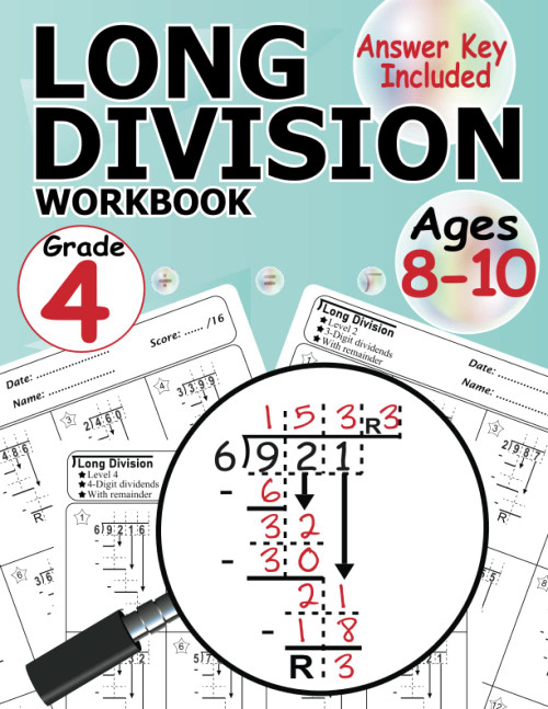 Long Division Workbook Grade 4: 4th Grade Math Workbooks Long