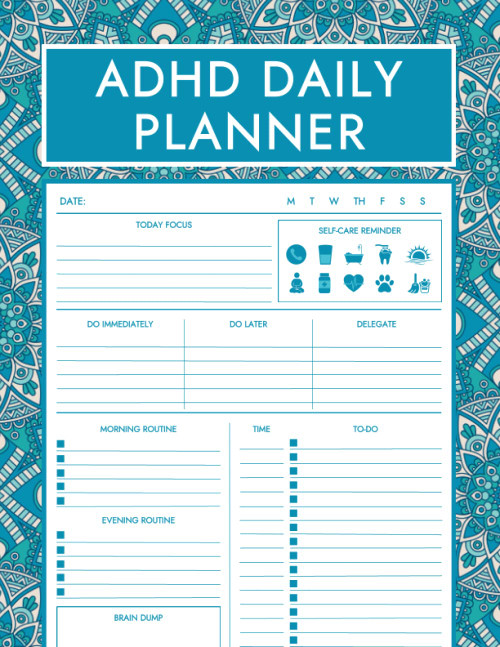 ADHD Daily Planner: Daily and Weekly ADHD Time Management and