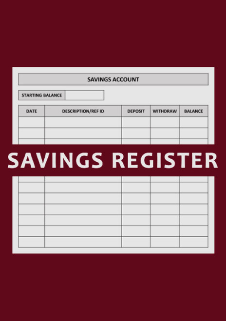 Savings Account Register Book