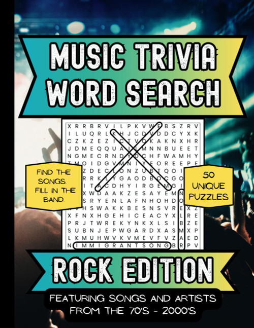Music Trivia Word Search Book for Adults: Rock and Roll History