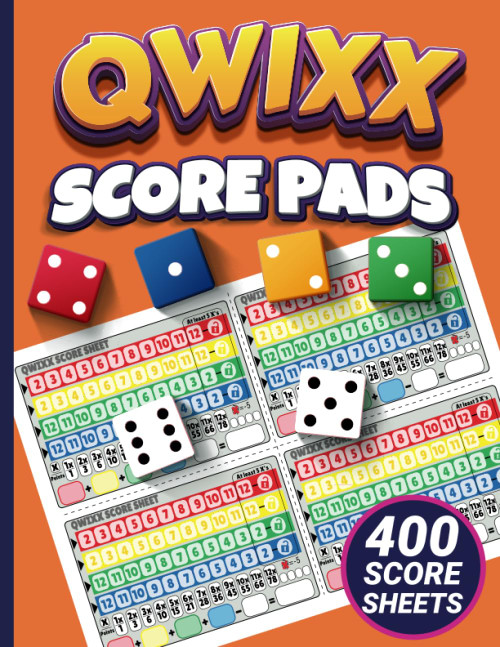 Qwixx Score Pads: 400 Colored Sheets for Dice Game
