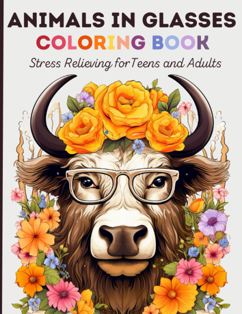 Animals In Glasses Coloring Book