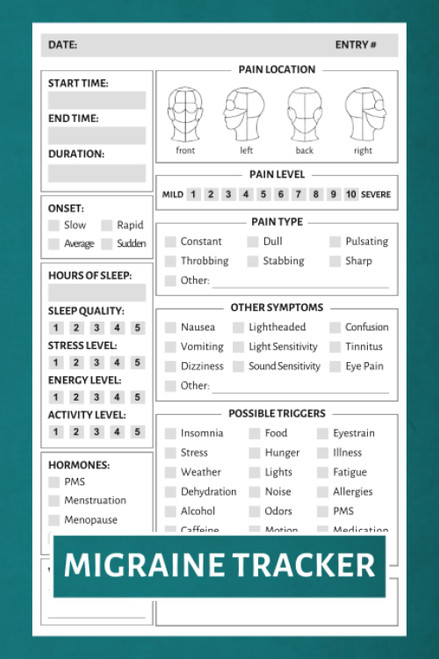 Migraine Tracker: Daily Headache Tracking Journal to Help Identify