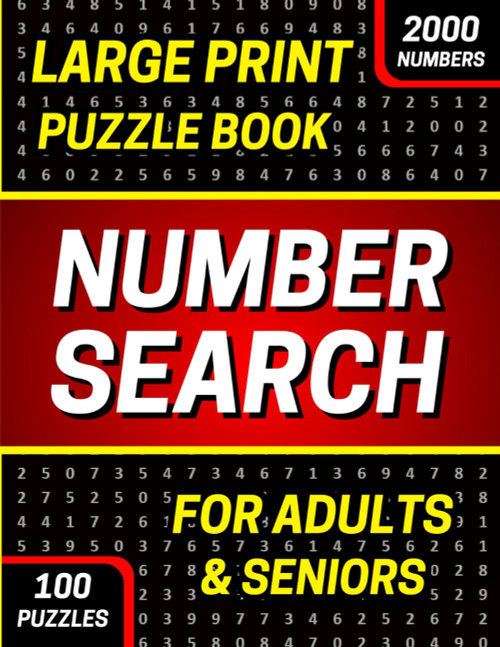 Number Search Puzzle Book for Adults and Seniors