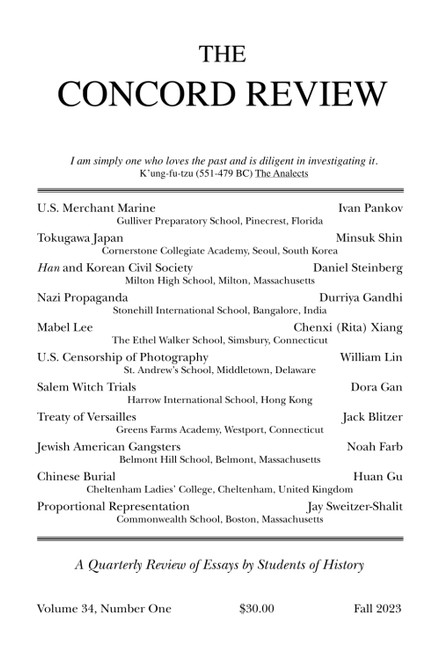 The Concord Review: V34 No. 1 Fall