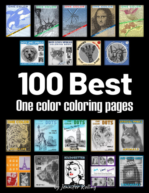 100 BEST One Color coloring book