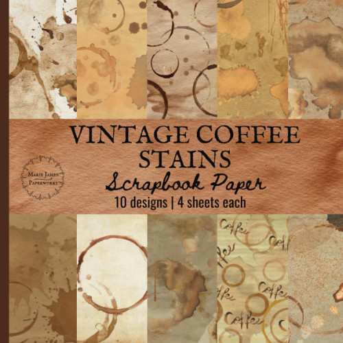 Vintage Coffee Stains Scrapbook Paper