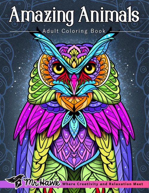 Amazing Animals Adult Coloring Book