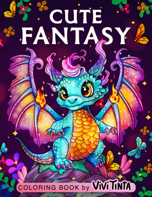 Cute Fantasy: Coloring Book for Adults & Teens with Adorable Fantasy