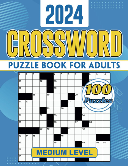 2024 Crossword Puzzle Books For Adults - Medium Level