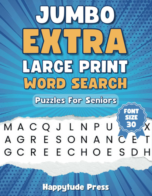 JUMBO Extra Large Print Word Search Puzzles For Seniors & Adults