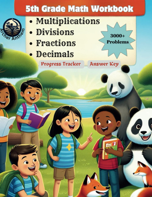 5th Grade Math Workbook - Multiplications Divisions Fractions and