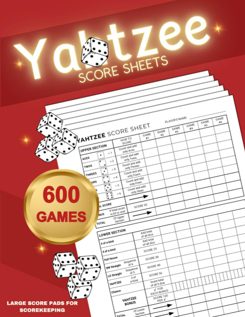 Yahtzee Score Pads: Yahtzee Sheets for Scorekeeping 8.5 X 11 Large