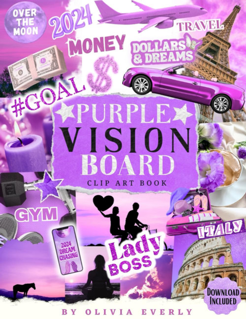Purple Vision Board Clip Art Book