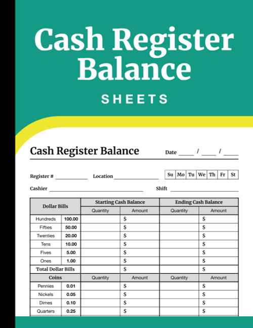 Cash Register Balance Sheets