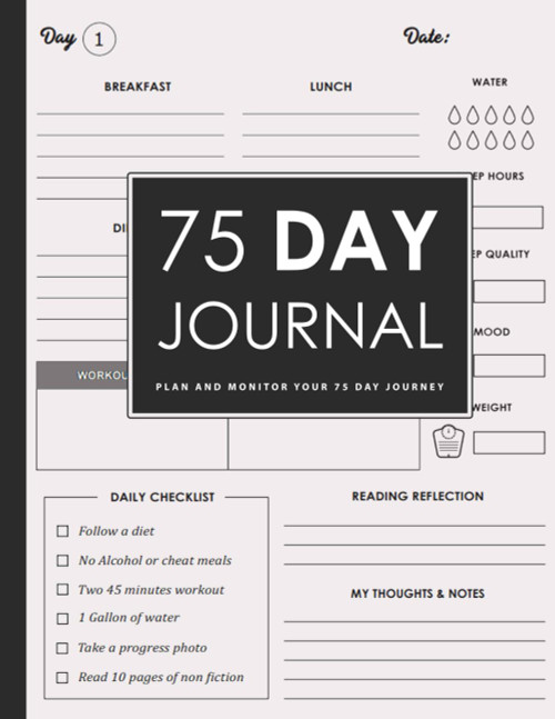 75 Day Journal and Challenge Tracker