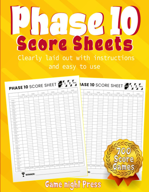 Phase 10 Score Sheets
