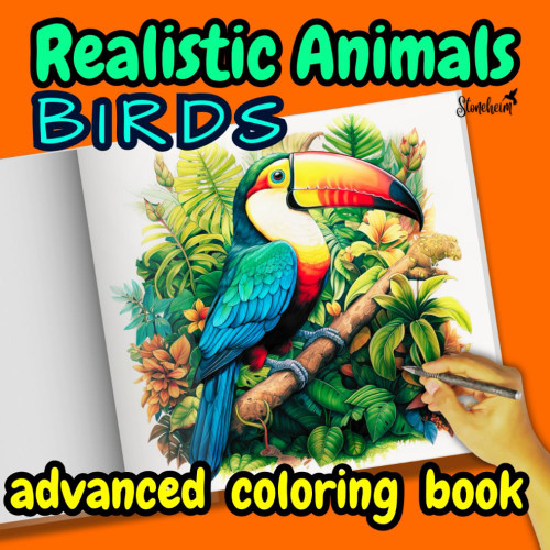 Birds Coloring Book for Adults Relaxation Advanced Adult Nature