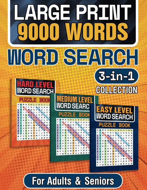 3-IN-1 Collection Large Print Word Search Puzzle Book For Adults and