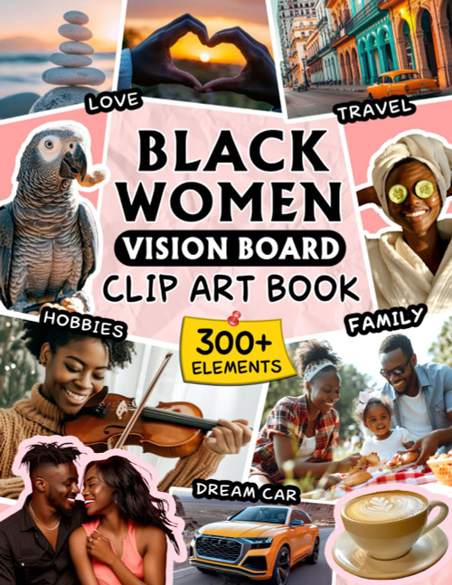 Black Women Vision Board Clip Art Book