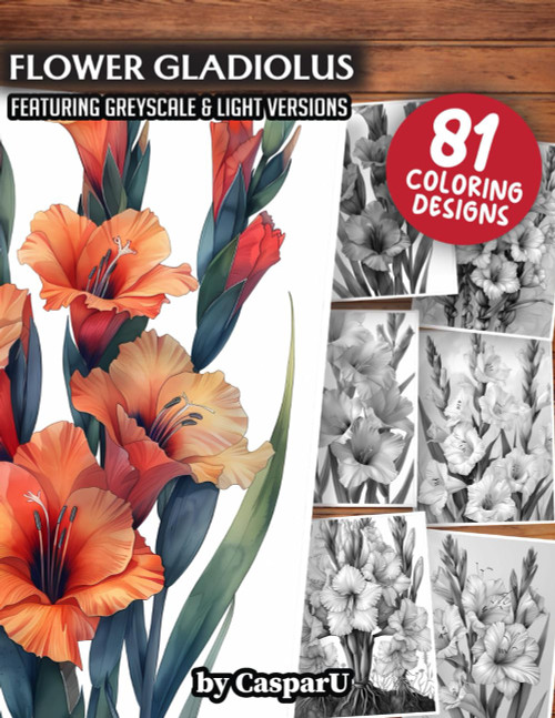 Flower Gladiolus Coloring Book