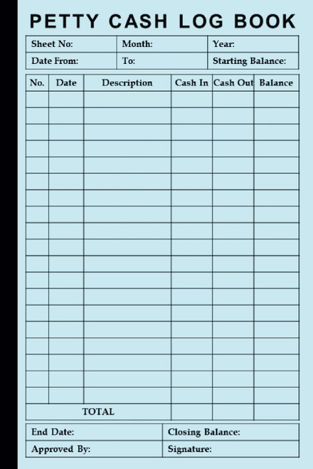 Petty Cash Book: Small Petty Cash Ledger for Tracking Money Daily