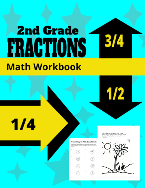 2nd Grade Fractions Math Workbook