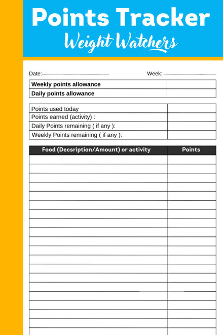 points tracker food journal
