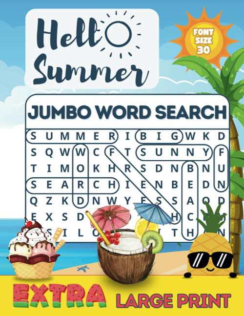Hello Summer Jumbo Word Search For Adults & Seniors